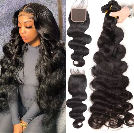 Malaysian Body Wave Bundles w/ Closure