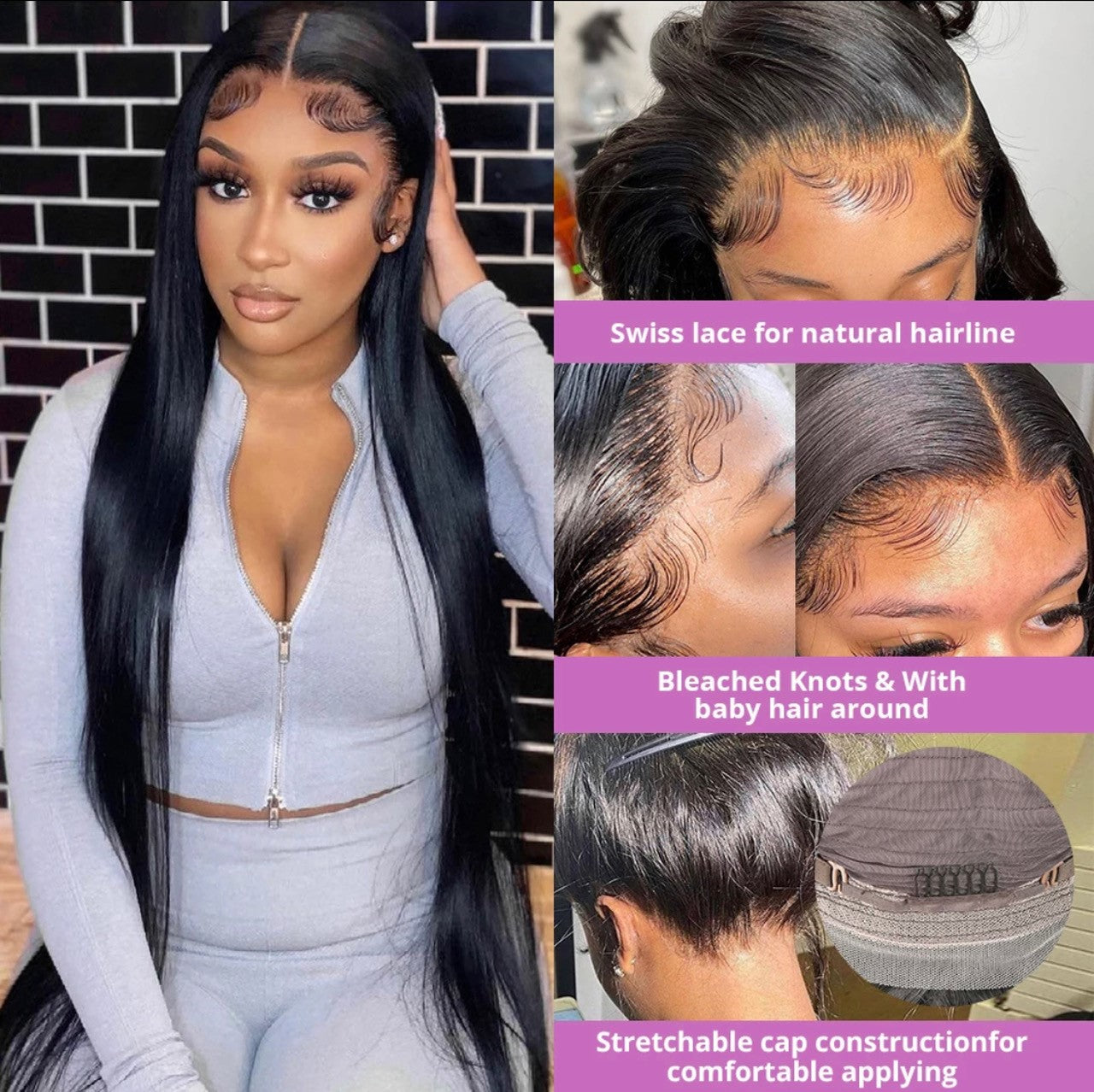 straight lace wig