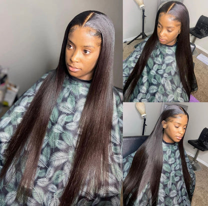 women wearing straight lace wig 